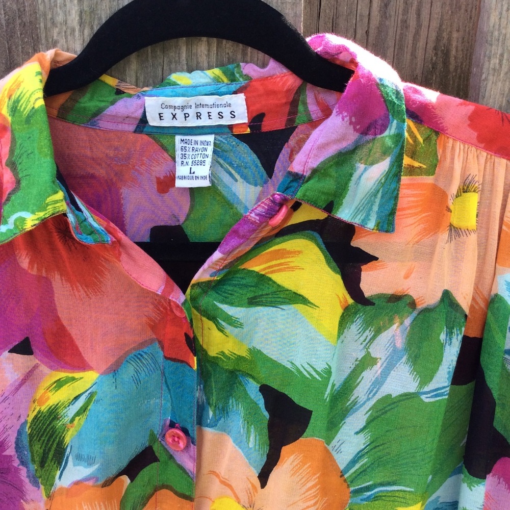 Floral print button up